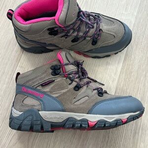 BearPaw Tan and Pink Hiking Boots